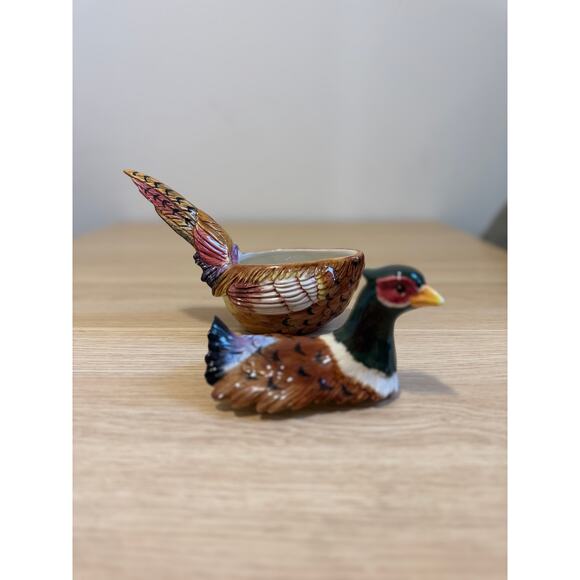 Fitz and Floyd Ceramic Pheasant Lidded Trinket Box VINTAGE - Picture 7 of 9